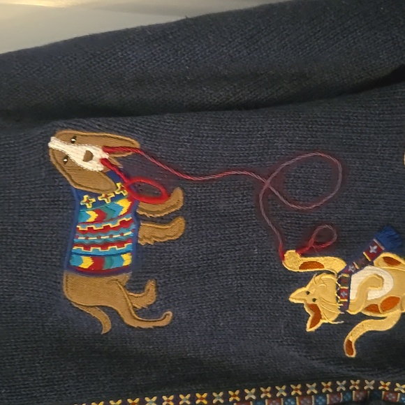 Bechamel Dark Blue Cardigan with Animal Designs - Picture 3 of 10